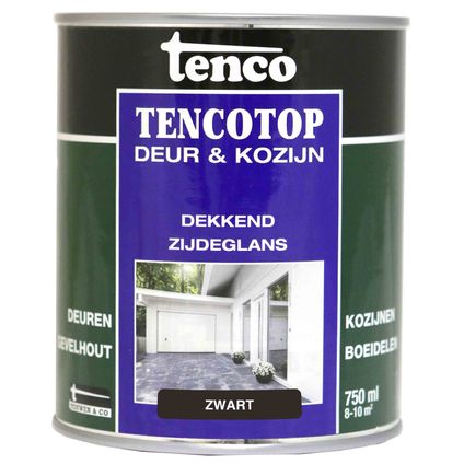 Tenco Tencotop verfbeits deur & kozijn dekkend zijdeglas zwart 0,75L