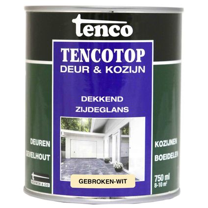 Tenco Tencotop verfbeits deur & kozijn dekkend zijdeglans gebroken wit 0,75L