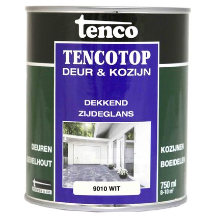 Tenco Tencotop verfbeits dekkend zijdeglas RAL9010 0,75L