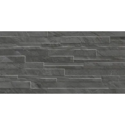 Wand- en vloertegel Pacific - Keramiek - Zwart - 30x60cm - Pakketinhoud 1,44m²
