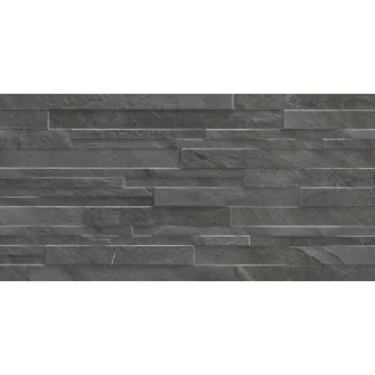 Wand- en vloertegel Pacific - Keramiek - Zwart - 30x60cm - Pakketinhoud 1,44m² 2