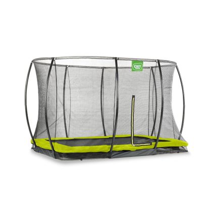 Exit in-ground trampoline Silhouette + veiligheidsnet 214x305cm groen