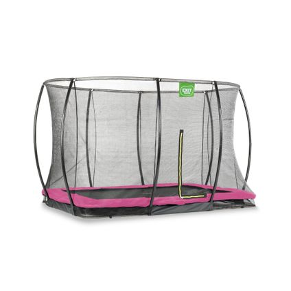 Exit in-ground trampoline Silhouette + veiligheidsnet 244x366cm roze