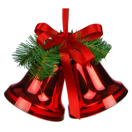 Suspension de Noël cloches de Noël Decoris rouge 10cm 2