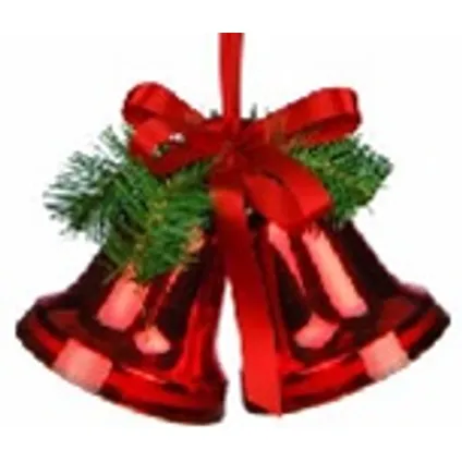 Suspension de Noël cloches de Noël Decoris rouge 10cm 3