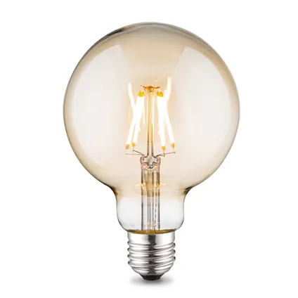 Ampoule LED à filament Home Sweet Home G95 ambre E27 6W