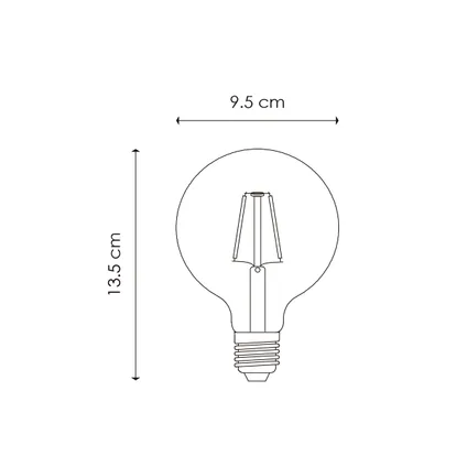 Ampoule LED à filament Home Sweet Home G95 ambre E27 6W 4