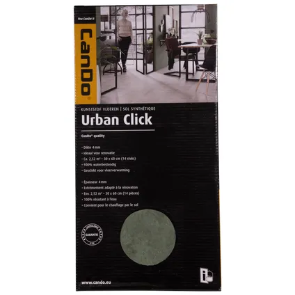 CanDo PVC-vloer Urban Click gewolkt antraciet 4mm 2,52m² 4