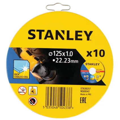 Meule à tronçonner Stanley acier inoxydable STA38257-XJ Ø125mm 10 pcs