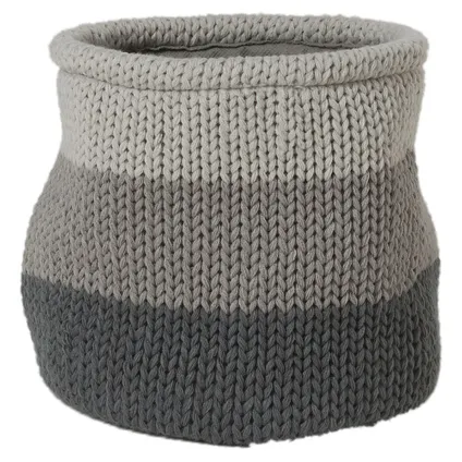 Panier tricoté Sealskin 20x20cm gris