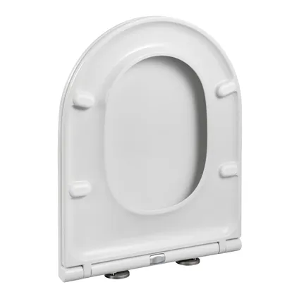 DUNEO - WC-zitting in Thermohardende kunststof - Inox scharnieren - Afklikbaar met 1 knop - Soft Close sluiting - Anti-bacteriëel - D-vorm - Vorm aangepast aan rechte Wc-potten - Extra plat ontwerp 2