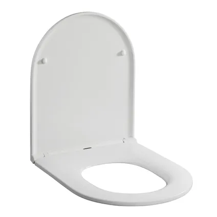 DUNEO - WC-zitting in Thermohardende kunststof - Inox scharnieren - Afklikbaar met 1 knop - Soft Close sluiting - Anti-bacteriëel - D-vorm - Vorm aangepast aan rechte Wc-potten - Extra plat ontwerp 4