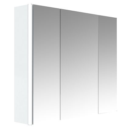 Armoire de toilette + éclairage Allibert Stella 3 portes blanc brillant 80cm