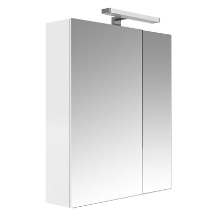 Armoire de toilette + éclairage Allibert Juno 2 portes blanc brillant 60cm