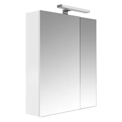 Armoire de toilette + éclairage Allibert Juno 2 portes blanc brillant 60cm