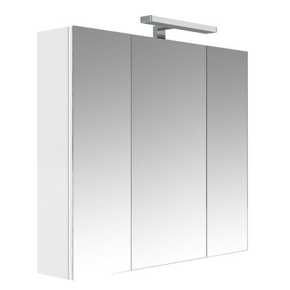 Armoire de toilette + éclairage Allibert Juno 3 portes blanc brillant 80cm