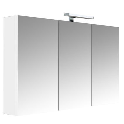 Armoire de toilette + éclairage Allibert Juno 3 portes blanc brillant 120cm