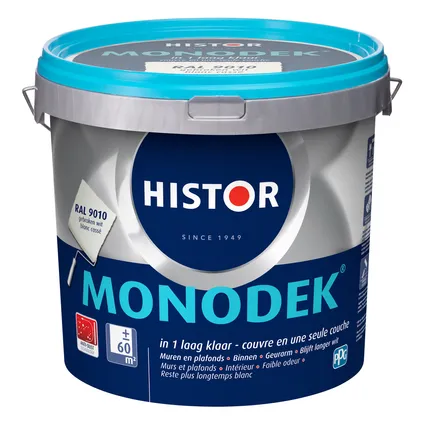 Histor Monodek Clean muurverf RAL9010 6L 3