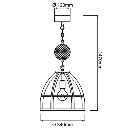 Brilliant hanglamp Matrix zwart ⌀34cm E27 8