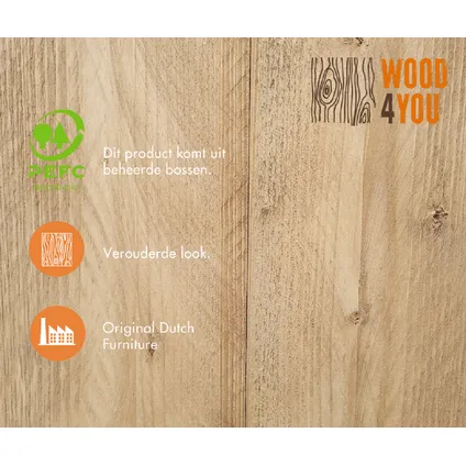 Wood4you - Tuinbank - Rotterdam - incl kussen 170 cm parkbank - zitbank - bank - tuinbank hout 6