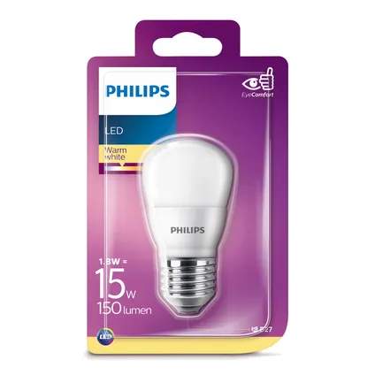 Philips LED-kogellamp 1,8W E27 2