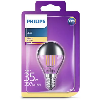 Philips LED-lamp LED classic E14 4W Ø4,5cm edison 2