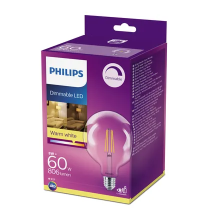 Ampoule LED globe Philips Deco 8W E27 3