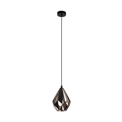 EGLO hanglamp Carlton 1 zwart koper 110cm E27 3