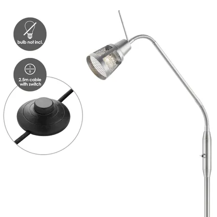 Home Sweet Home vloerlamp Solo mat staal GU10 35W 2