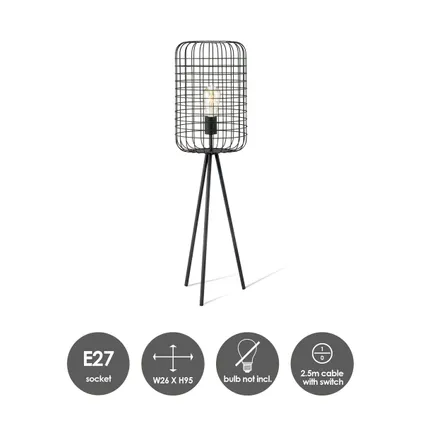 Home Sweet Home tafellamp Netting zwart ⌀28cm E27 2