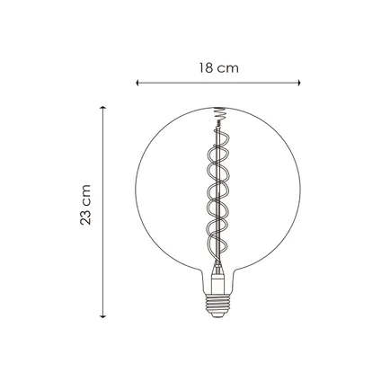 Home Sweet Home ledfilamentlamp Spiral G180 gerookt glas E27 6W 2