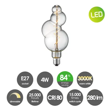 Home Sweet Home ledfilamentlamp Bubble E27 4W 3