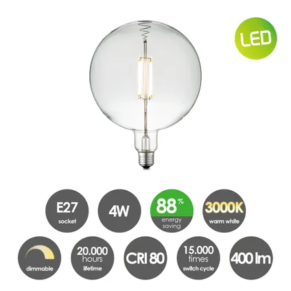 Home Sweet Home ledfilamentlamp Carbon C G180 E27 4W 3