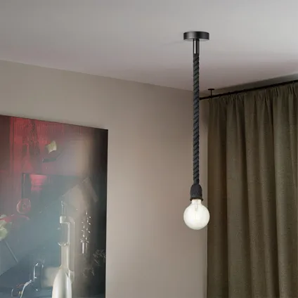 Home Sweet Home hanglamp Leonardo zwart touw E27 6