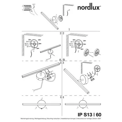 Nordlux wandlamp LED Nile staal 6,3W 2