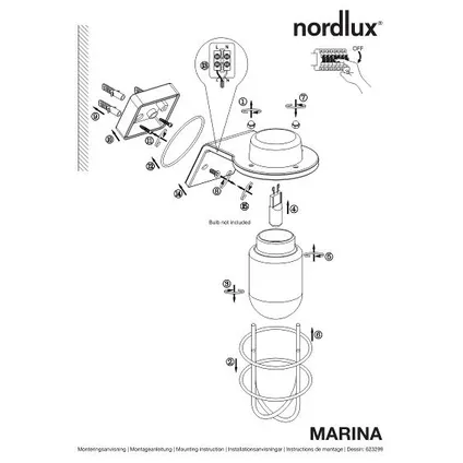 Nordlux wandlamp Marina zwart G9 2