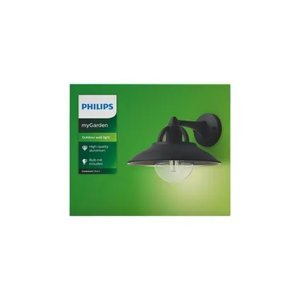 Philips wandverlichting Cormorant zwart E27 5