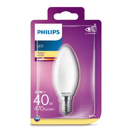 Philips LED-lamp kaars 4,3W E14 3