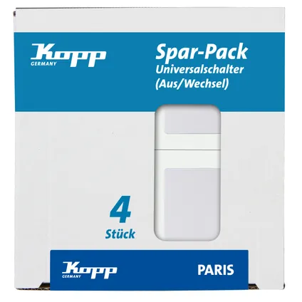 Kopp Paris interrupteur va-et-vient Blanc Clair 4-paquets 4