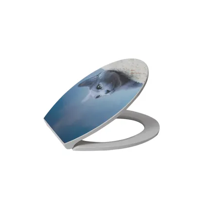 Abattant WC Aquazuro 3D Chat bleu Duroplast Softclose 2