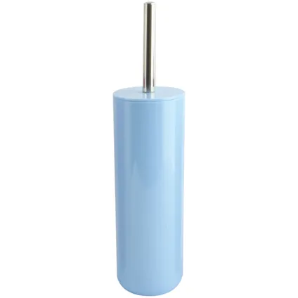 MSV Porto Toilet/wc-borstel houder - kunststof - pastel blauw - 38 cm