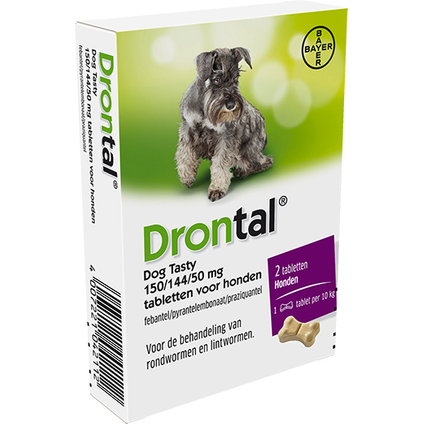 Drontal dog tasty vanaf 10kg 2tabl