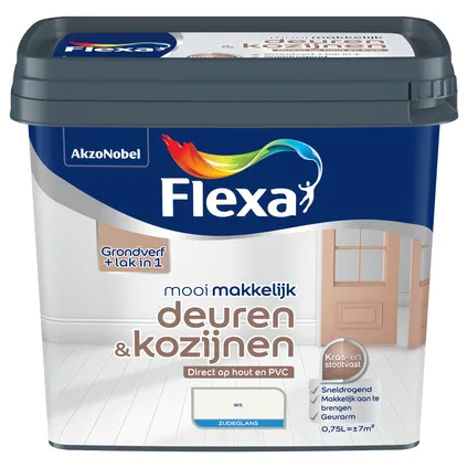 Flexa lak Mooi Makkelijk Deuren & Kozijnen zijdeglans wit 750ml 3