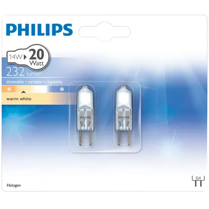 Philips halogeenlamp capsule 14W G4 - 2 stuks 2