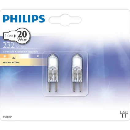 Philips halogeenlamp capsule 14W G4 - 2 stuks 3