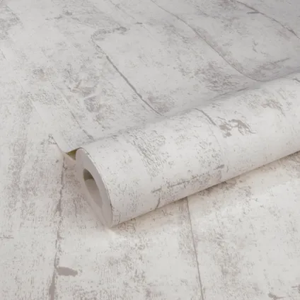 Papier peint intissé Decomode Wood Concrete blanc 3