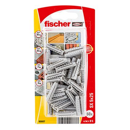 Fischer nylon plug SX 5x25mm 50st.