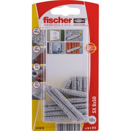 Fischer nylon plug SX 6x50mm 10st.