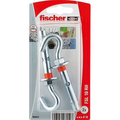 Ancrage de sécurité métallique Fischer FSL 10 RH crochet rond 2pcs.