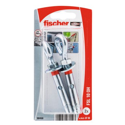 Fischer metalen veiligheidsanker FSL 10 OH ooghaak 2st.